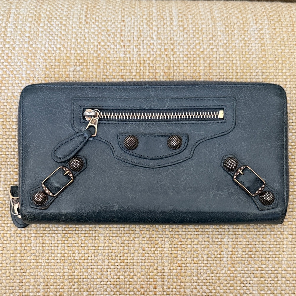 Balenciaga dark gray Leather Wallet